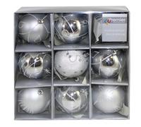 Boules De Noël Incassables 9 Paquet 80Mm Décoration D'Arbre Argent