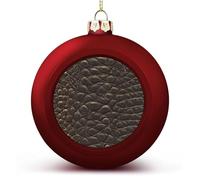 Boules de Noël incassables à suspendre en texture peau de crocodile pour sapin de Noël, vacances, fête de mariage