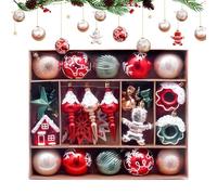 Boules de Noël Incassables,Décoration de Sapin de Noël - Ornements Décoratifs Saisonniers pour Devanture de Magasin Salon Décoration d'Intérieur Appartement Photo