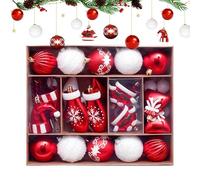 Boules de Noël Incassables - Décoration de Sapin de Noël,Pendeloques Saisonnières pour Vitrines Magasins Décoration Intérieure Balcon Arrière-Plan Photo