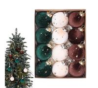 Boules de Noël Incassables - Lot de 12 Boules Décoratives pour Arbre de Noël | Décor en Velours Incassable pour Halloween Thanksgiving Fête Maison et Extérieur