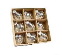 Boules De Noël Incassables PET 9pcs Multicolore Trois Designs | Convient arbres cheminées pour fenêtres pour polyvalent pour bureaux magasins sécurisées enfants animaux dimension