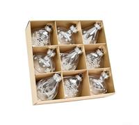 Boules De Noël Incassables PET 9pcs Multicolore Trois Designs | Convient arbres cheminées pour fenêtres pour polyvalent pour bureaux magasins sécurisées enfants animaux dimension