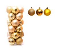 Boules de Noël Interieur Ornements d'arbre De Noël, Boule Suspendue, 3.14 "/8cm, Ensemble Boules pour Arbre, 24 Pièces Décorations de Noël(B)