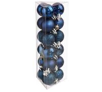 Boules de Noël - JJA - 30mm - Lot de 18 - Plastique - Bleu nuit