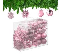 Relaxdays Boules de Noël, Lot de 100, en Plastique, Paillettes, Mates, Brillantes, décoration de Sapin, Roses