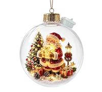 Boules de Noël lumineuses transparentes amusantes à piles | Boules de Noël décoratives pour la maison, la chambre, la maison de campagne, le jardin, les fêtes, le Nouvel An