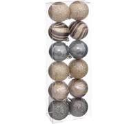 Boules de Noël multicolores avec différentes finitions, Ø 4 cm, 12 pièces