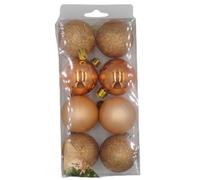 Boules de Noël - Noname - 8 pièces - Couleur champagne - 5 cm - Coffret transparent
