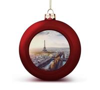 Boules de Noël ornementales, vue aérienne de Paris paysage urbain imprimé ornements de Noël décorations d'arbre de Noël décorations de vacances décorations de vacances boules de Noël à suspendre