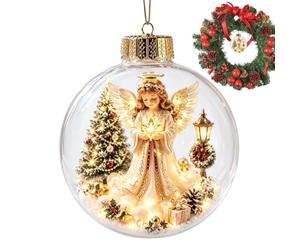 Boules De Noël Ornements Accessoires de fête LED amusants Père Noël élan | Décorations De Sapin Boules Et Ornements Pour Maison Salon Chambre Cheminée Bibliothèque Jardin