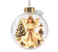 Boules De Noël Ornements Décoration Saisonnière LED Avec Père Noël Et Élan | Décorations De Sapin Boules Et Ornements Pour Maison Salon Chambre Cheminée Bibliothèque Jardin