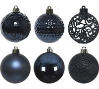 Boules de Noël Ornements plastique 6cm Set de 37 - Bleu nuit