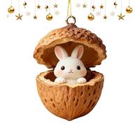 Boules de Noël - Pendentif en noyer animal acrylique 2D de 3,15 pouces, ornements en noyer pour arbre, pour maison de vacances d'hiver en intérieur | décoration de ferme pour fenêtres murales pour Fe