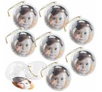 Boules de Noël personnalisables - Your Design - Lot de 8 - Transparent - Plastique - Résine