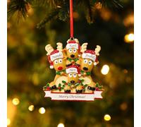 Boules de Noël Personnalisées avec 2-5 Noms Elan Bonhomme de Neige Ours Suspension de Sapin de Noël Cadeaux de Noël Famille Amis (Résine-Orignal, 4 Nom)