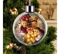 Boules de Noël personnalisées avec Photo - Décorations de l'arbre de Noël pour la Famille, Cadeau de Noël 2024 pour Les Amis
