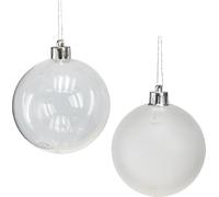 Boules de Noël plastique clair laiteux Ø70mm 36pcs Décoration