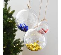 Boules de Noël plates transparentes à faire soi-même pour la décoration de la maison et des événements (16 cm)
