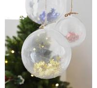 Boules de Noël plates transparentes à faire soi-même pour la décoration de la maison et des événements (20 cm)