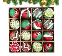 Boules de Noël pour Arbre,Lot de 16 Pièces de Décoration de Noël | Décoration d'Intérieur pour Bureau Salon Fenêtre Portes Escaliers