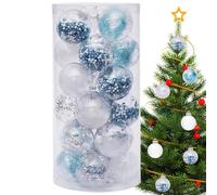 Boules de Noël pour Arbre | Set de 24 Décorations de Noël Transparentes - Accessoires de Fête Idéales pour Murs Escaliers Portes Bureaux Chambres Fenêtres