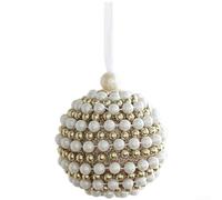 Boules de Noël pour décoration de sapin avec motif pailleté, fabriquées en mousse avec boucle de suspension pour un placement facile (D)