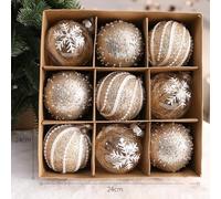 Boules de Noël pour décorations de vacances et d'événements, fabriquées en plastique avec crochets de suspension, conçues pour améliorer l'atmosphère festive dans les maisons et les lieux (C original