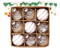 Boules De Noël pour Sapin,9 Pièces Décorations De Noël | Décorations De Boules Incassables - pour Maison Vacances d'hiver Intérieur Fenêtre Couronne Manteau Escalier Bureau École