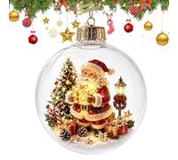 Boules de Noël pour Sapin Décoration Saisonnière LED Avec Père Noël Et Élan | Boule Ornementale De Scène Miniature Maison ferme bureau école bibliothèque jardin cour porche