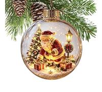Boules de Noël pour sapin Père Noël drôle, mignon et festif avec lueur | Décorations lumineuses pour sapin Pour intérieur, maison, salon, chambre, mur, fenêtre, étagère, ferme, fêtes d'hive