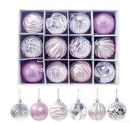 Boules De Noël PVC Incassables 12pcs 60mm Motifs Différents Faciles À | Pour sapin hôtel restaurant bureau réutilisables sûres pour enfants différents styles proposés