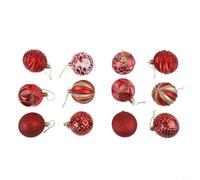 Boules De Noël PVC Incassables 12pcs 60mm Motifs Différents Faciles À | Pour sapin hôtel restaurant bureau réutilisables sûres pour enfants différents styles proposés