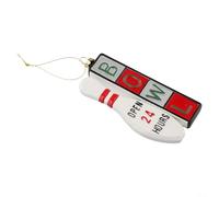 Boules de Noël rétro en plastique - Décorations de sapin nostalgiques avec machine - Panneau de rue Broadway - Console de jeu - Décoration de vacances - Pendentif fantaisie pour fête - Rouge (H)