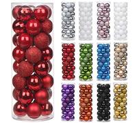 Boules de Noël Rouge Mini décoration Sapin de Noël Lot de 40, 1.6"/4CM Boules Suspendues pour Sapin de Noël, pour Décoratives Vacances Fourniture De Fête De Mariage Maison Festival Décors