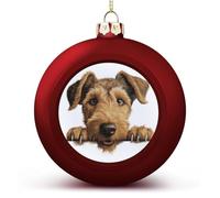 Boules de Noël rouges Welsh Terrier pour arbre de Noël, Nouvel An, décoration de vacances saisonnières, cadeaux de Noël pour les amoureux des chiens