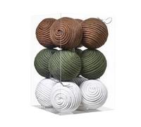 Boules de Noël rustiques 12 pièces décoration maison corde coton rustique