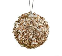 Boules de Noël scintillantes à suspendre au sapin - Boules incassables avec détails à paillettes pour décorations de vacances et d'événements (doré)
