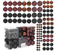 SPRINGOS Ensemble de 100 boules de Noël Noir Brun Décoration d'arbre de Noël Boules de Noël Set Élégant Décoration d'arbre de Noël