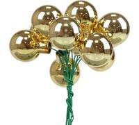 Boules de Noël sur fil 2,5cm baies miroir or Boules décoratives pour décoration de Noël étiquettes cadeaux 140pcs