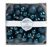 Boules de Noël Suspensions Scintillantes pour Noël à Suspendre | Boules classiques pour les fêtes Pour Intérieur Et Extérieur Maison Réunion Et Fête Ferme Manteau Cheminée Bleu foncé