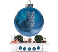 Boules de Noël Thème Chat pour Décoration Décoration de Noël avec Chat dans | Ornement de Noël Hiver Intérieur Maison Salon Voiture Rétroviseur Fenêtre Mur Cheminée et Anglais et court