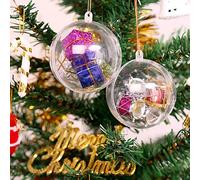 Boules de Noël Transparente 10 cm, Uten 20 Pcs Acrylique Boules à Remplir en Plastique Idéal pour Noël Sapin Pâque Anniversaire Mariage Ornements Décoratifs pour Chambre