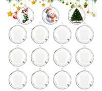Boules De Noël Transparentes 15 Pièces,Boules De Noël en Plastique Acrylique Transparent,Boules Transparente à Remplir pour Remplir des Décorations De Noël Et des Gadgets (5CM)