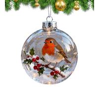 Boules de Noël transparentes - 7,6 cm, décoration à faire soi-même rechargeable, matériau incassable - Pendentif polyvalent pour les vacances, décoration saisonnière vibrante, pièce maîtresse