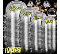 Boules de noël transparentes en plastique, boule vide rechargeable, boule suspendue pour arbre de noël, ornements pendants, décor de fête du nouvel an 6CM