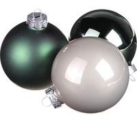 Boules de Noël Vert Gris Boules de verre Ø6cm 24 pcs - Set de décoration de l'arbre de Noël pour une décoration élégante
