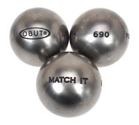 Boules de pétanque Match it inox 73mm mÉta - Obut
