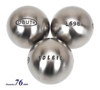 Boules De Pétanque Obut Boules De Pétanque Obut Soleil Tendre 76 Mm Argent Métalisé 670g Gris