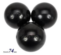 Boules de Pétanque OBUT Match 74 700 0 - Jeu de 3 Boules Competition en Acier au Carbone - Noir